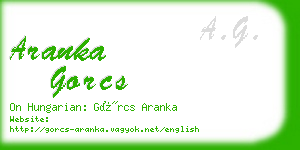 aranka gorcs business card